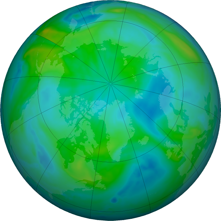 Arctic ozone map for 09 September 2019